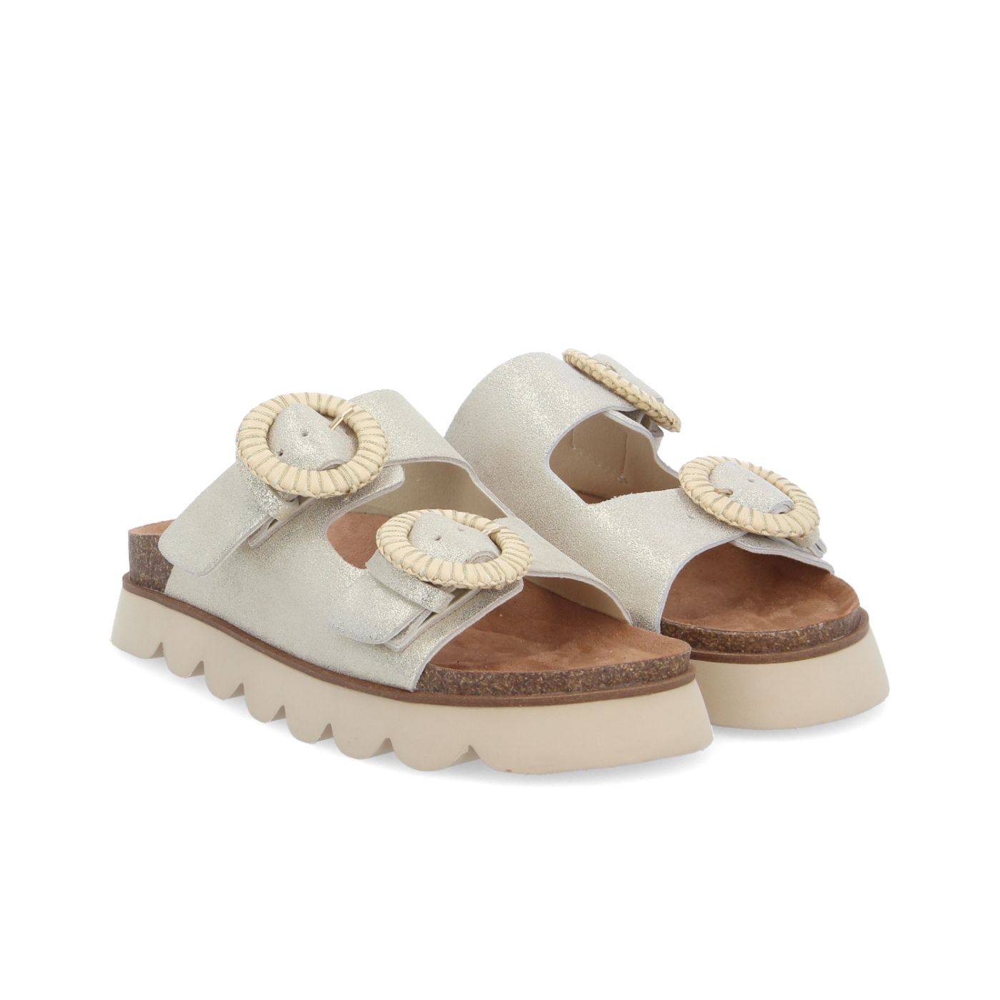 SANDY SLAP W - GLITTER SUEDE - GOLD